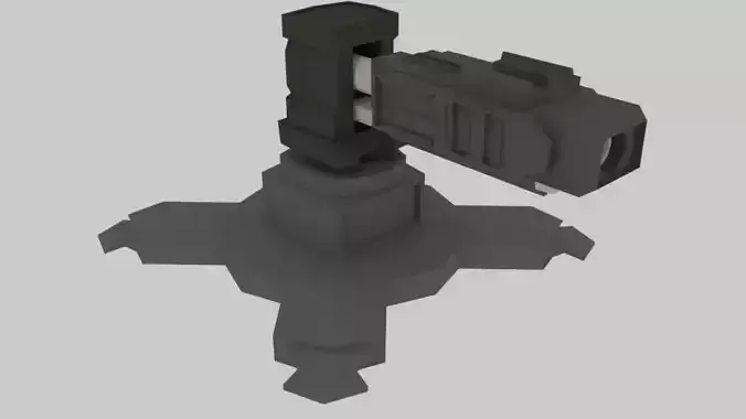 Low poly Turret gun