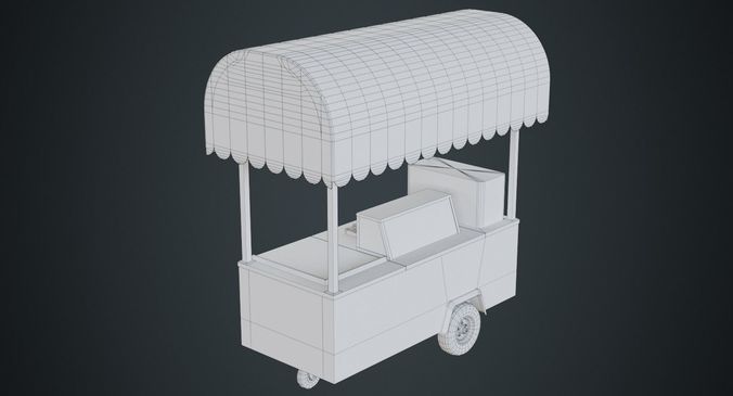 Food Cart 1A Low-poly 3D model 6
