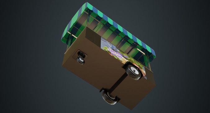 Food Cart 1A Low-poly 3D model 5