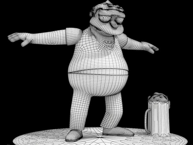 Barney Gumble rigged 3D model_12