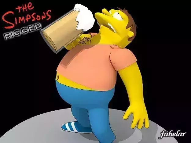 Barney Gumble rigged 3D model