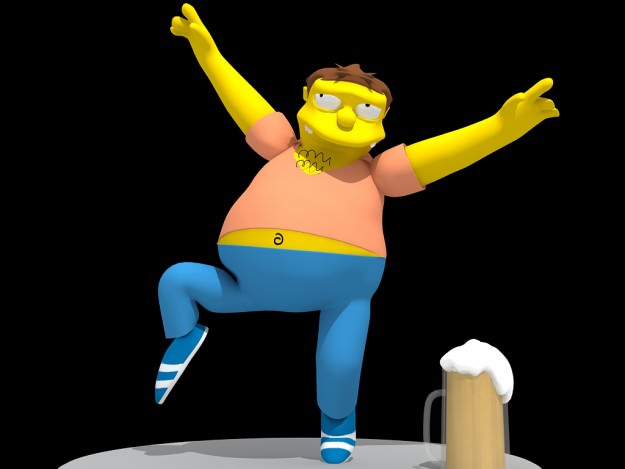 Barney Gumble rigged 3D model_5