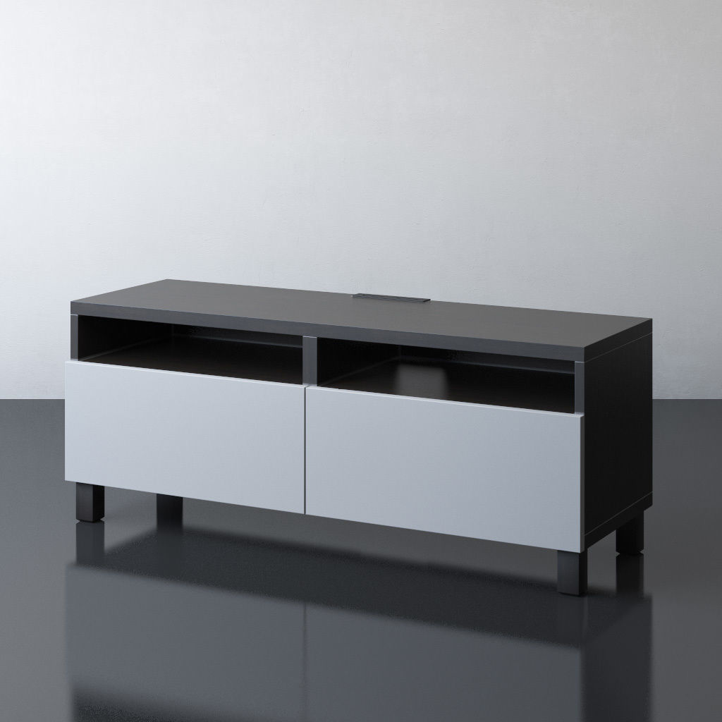 BESTA TV unit with drawers 3D model_3