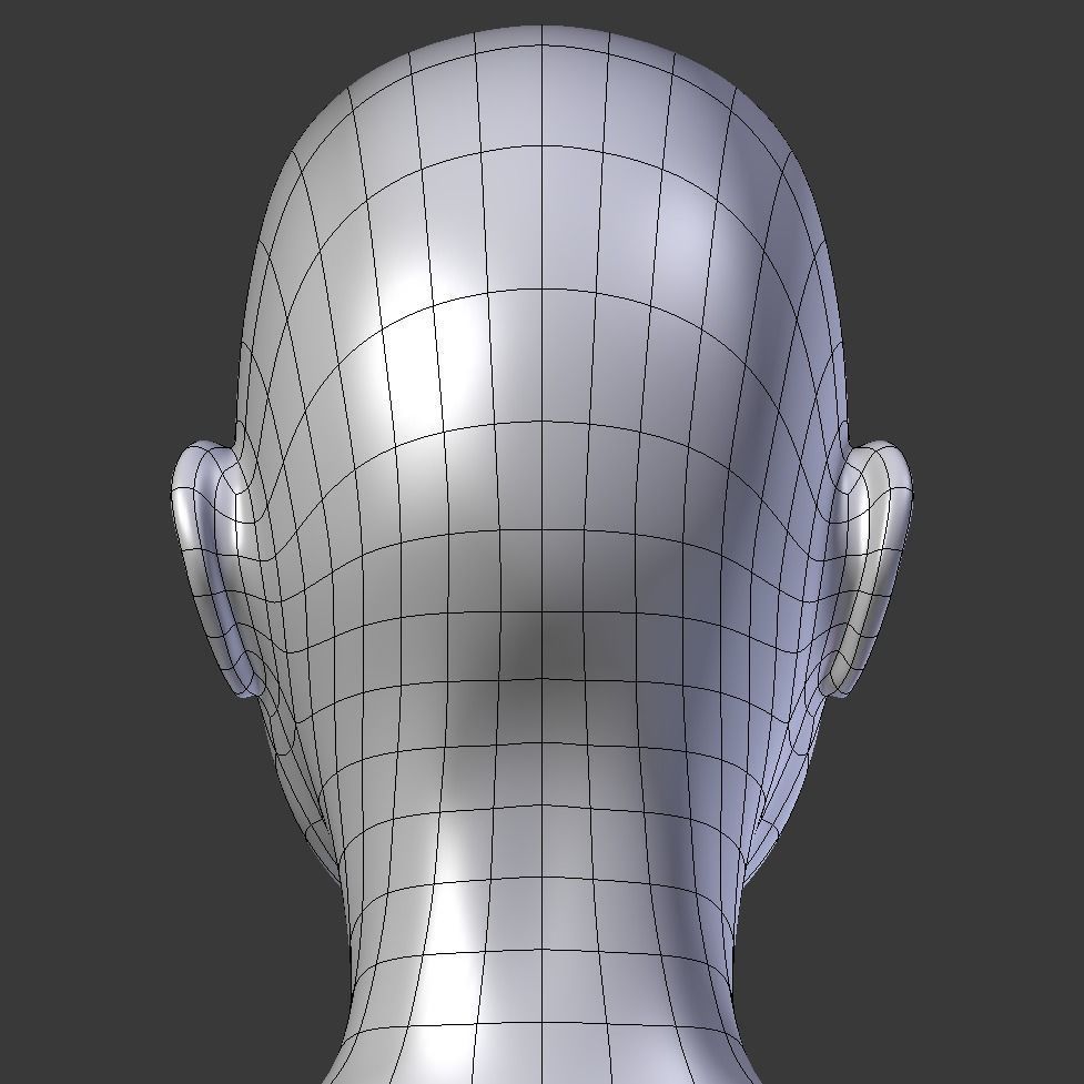 Female base mesh topology Low-poly 3D model_14