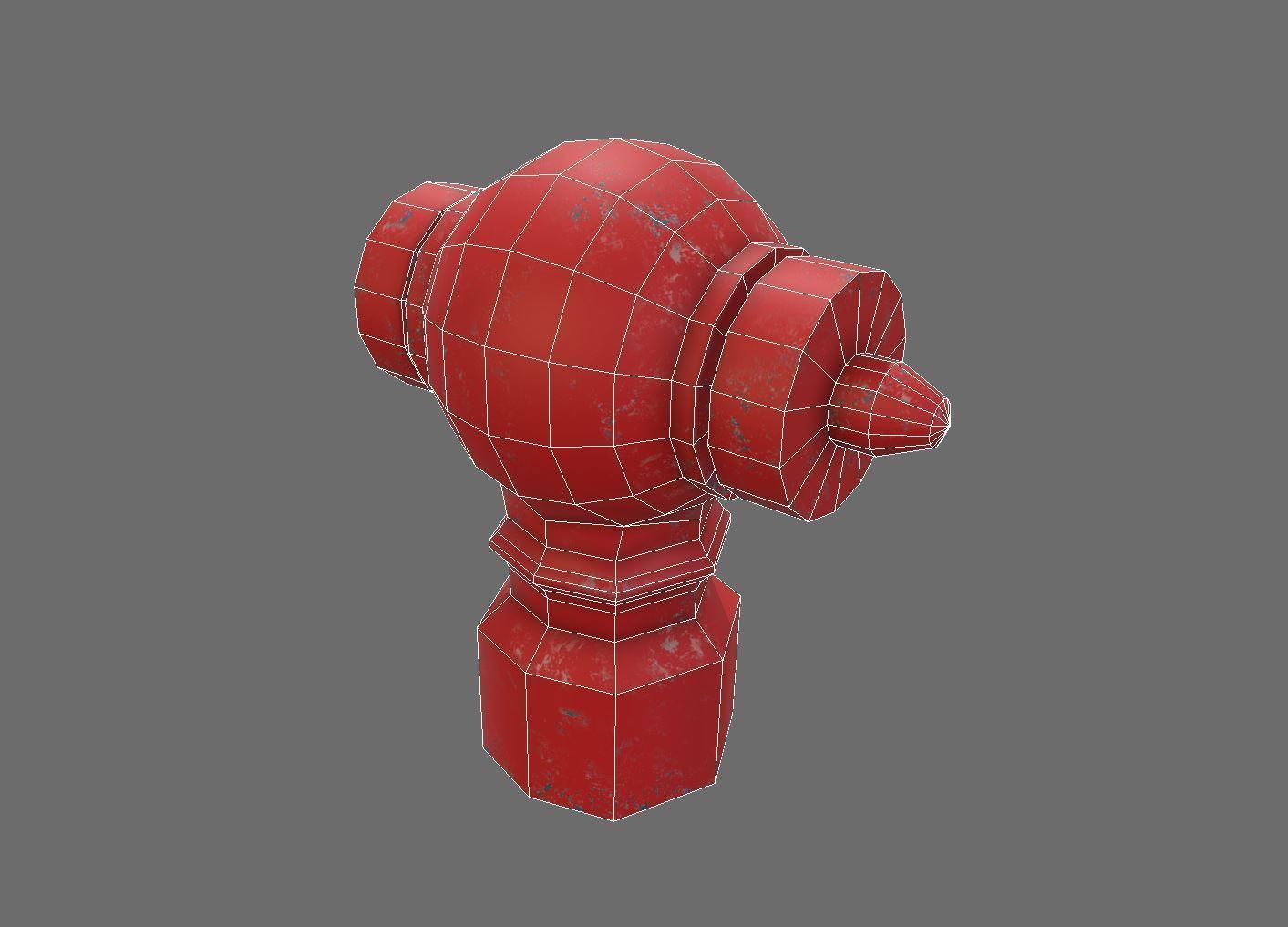 Fire Hydrant Low-poly 3D model_5