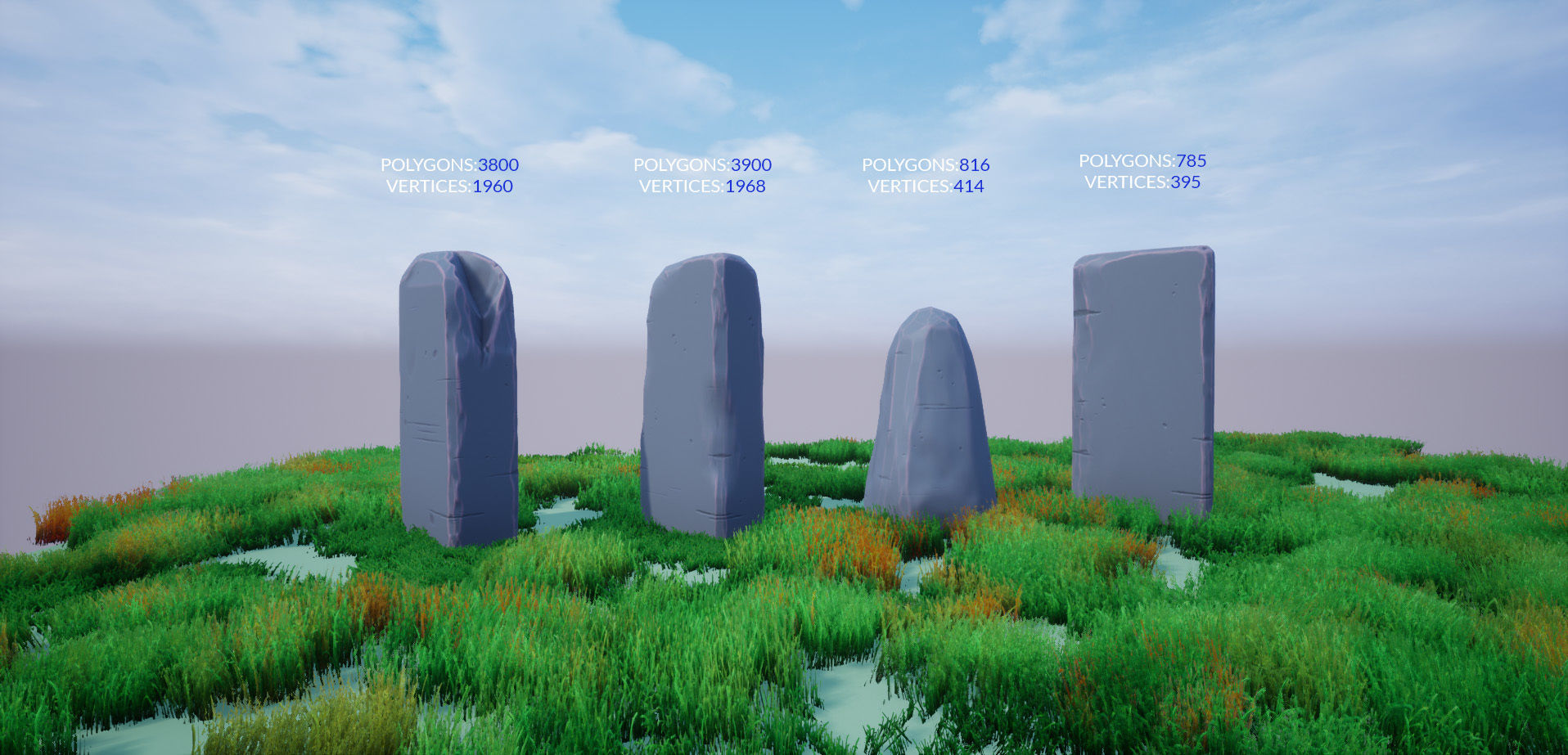 Stylized rocks 2 Low-poly 3D model_1