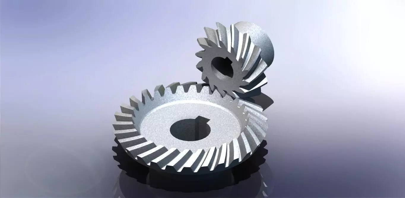 Spiral bevel gear Free 3D model_0