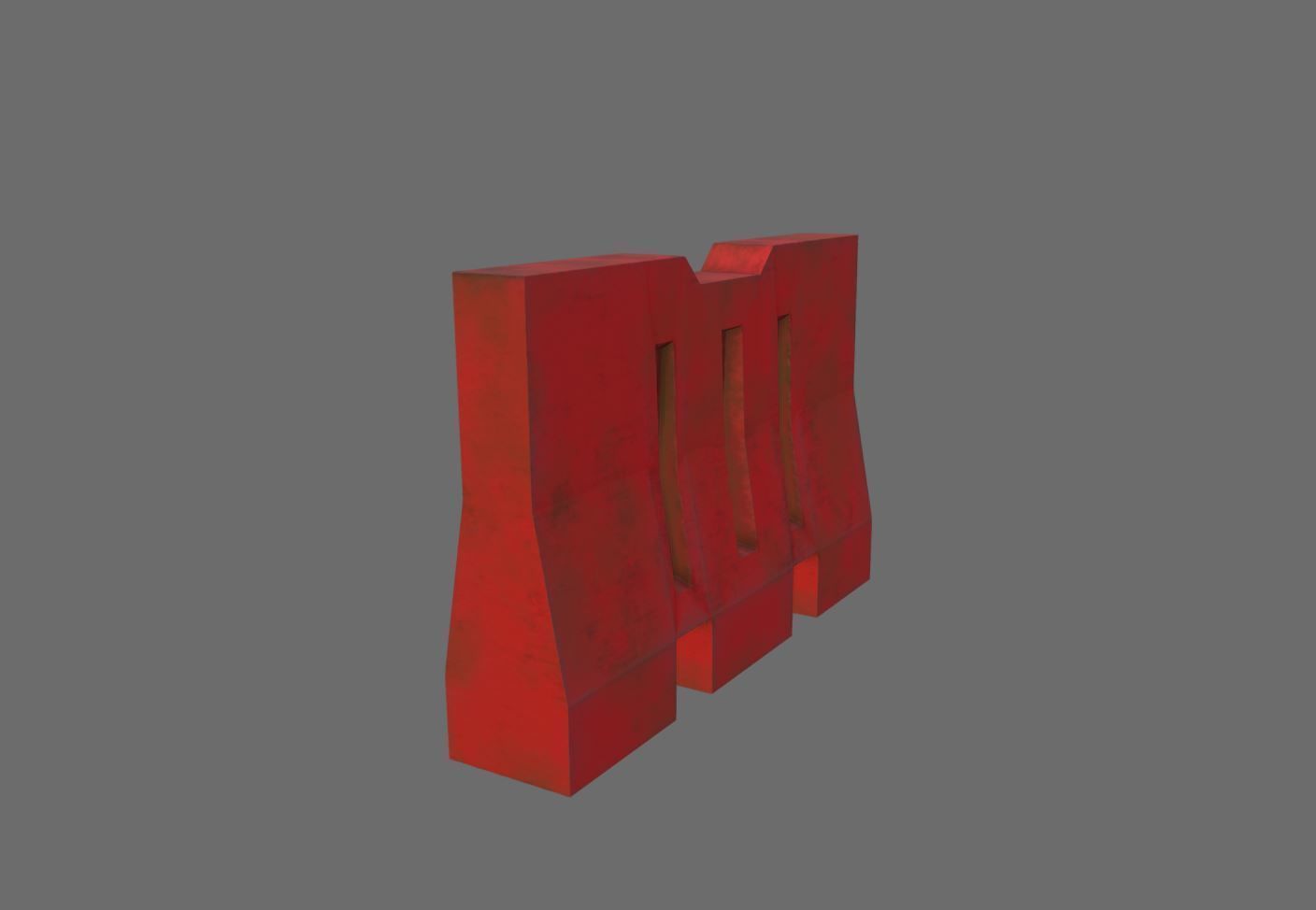 Traffic Barrier 3D model_3