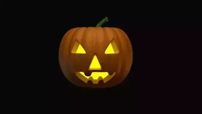 Jack-O-Lantern lamp Halloween Pumpkin 3D model animation