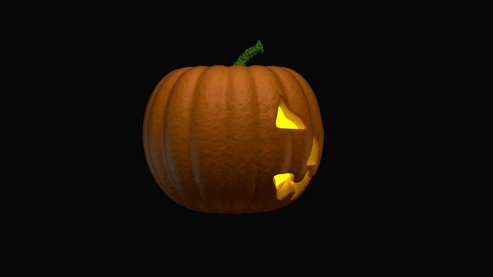 Jack-O-Lantern lamp Halloween Pumpkin 3D model animation 3D model_3