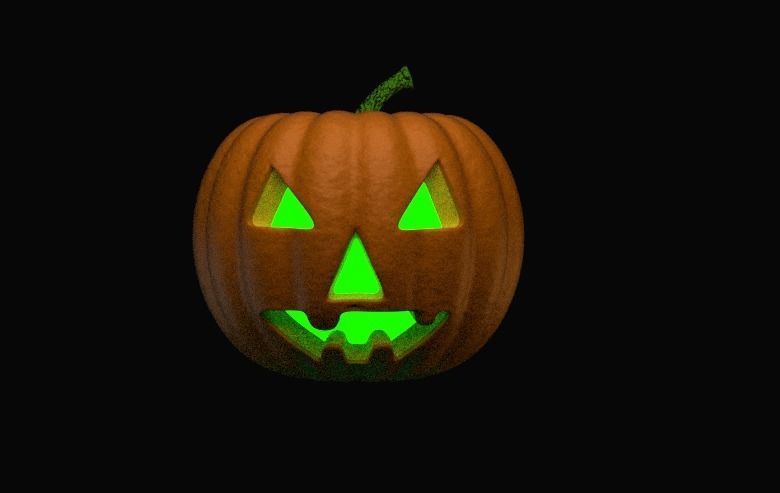 Jack-O-Lantern lamp Halloween Pumpkin 3D model animation 3D model_4