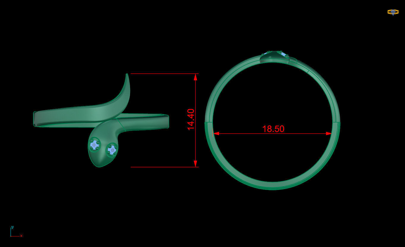 Ring 19 Snake 3D print model_7