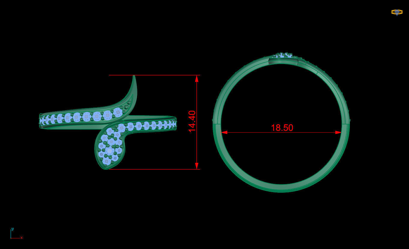 Ring 20 Snake  3D print model_9