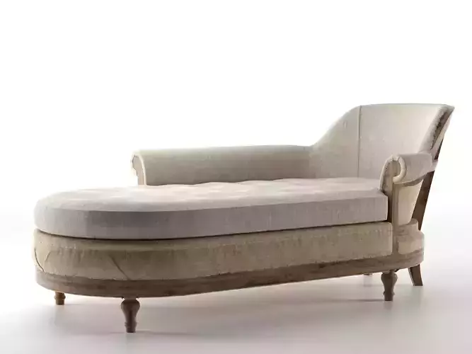 Deconstructed French Victorian Left Arm Chaise 3D model
