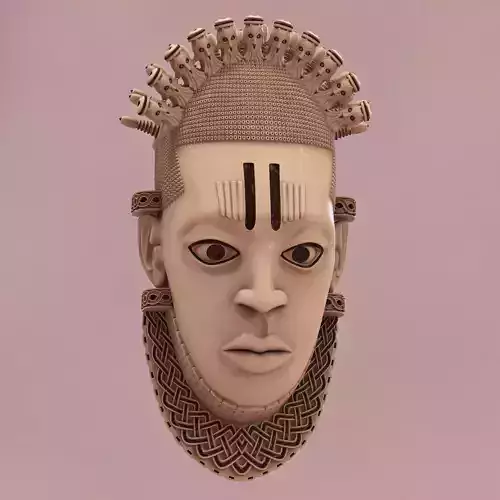 African mask Benin 3D print model