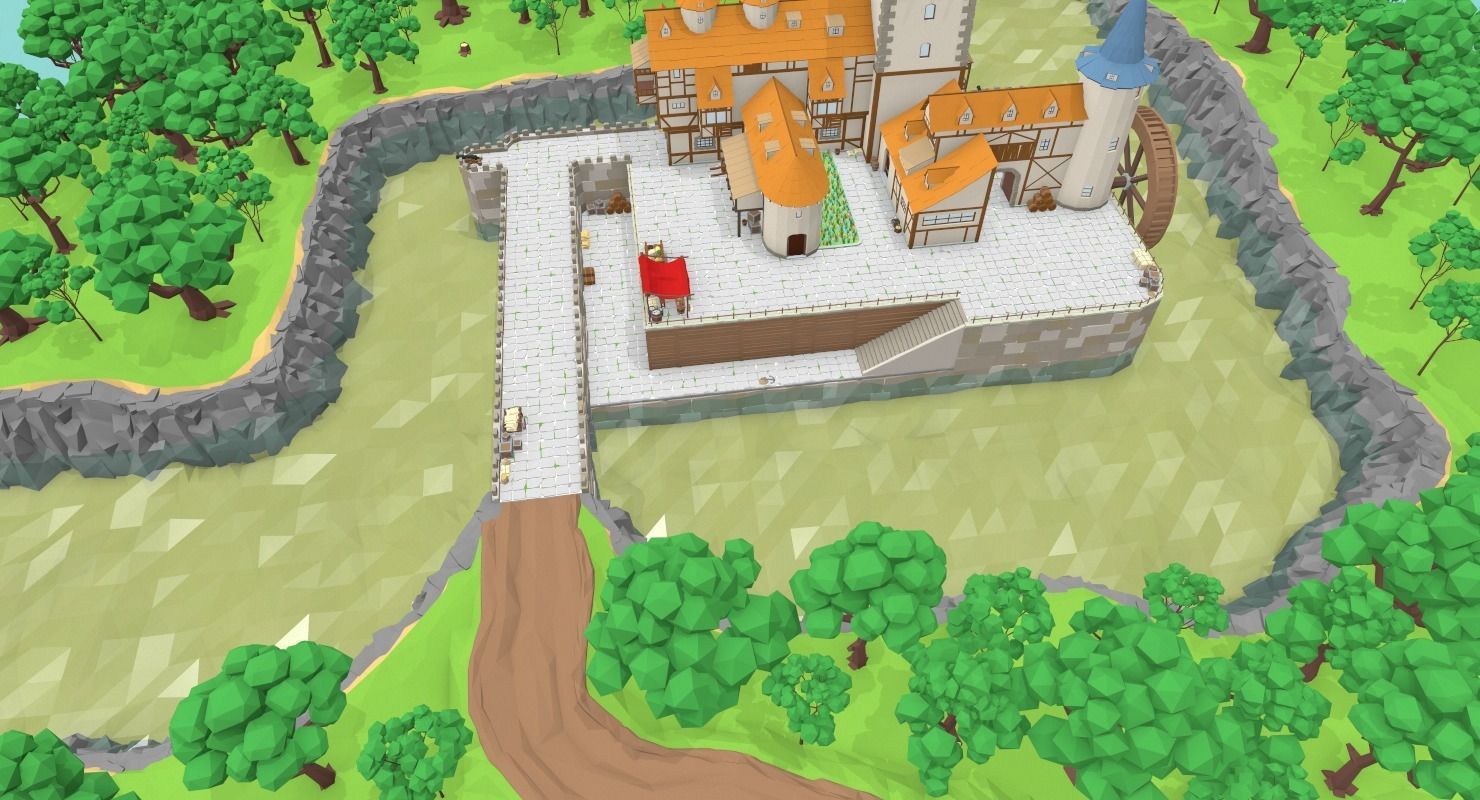 Medieval Castle Low-poly 3D model_14