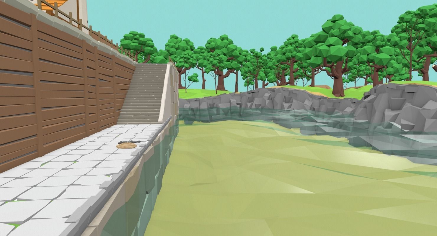 Medieval Castle Low-poly 3D model_12