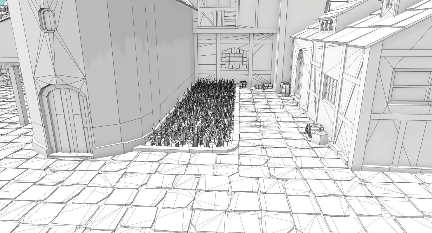 Medieval Castle Low-poly 3D model_17