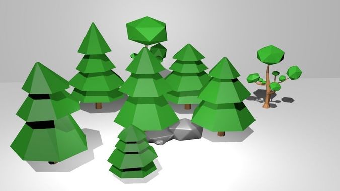 Low-poly forest Low-poly 3D model