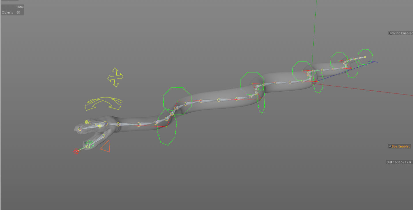 Green Boa Low-poly 3D model_9