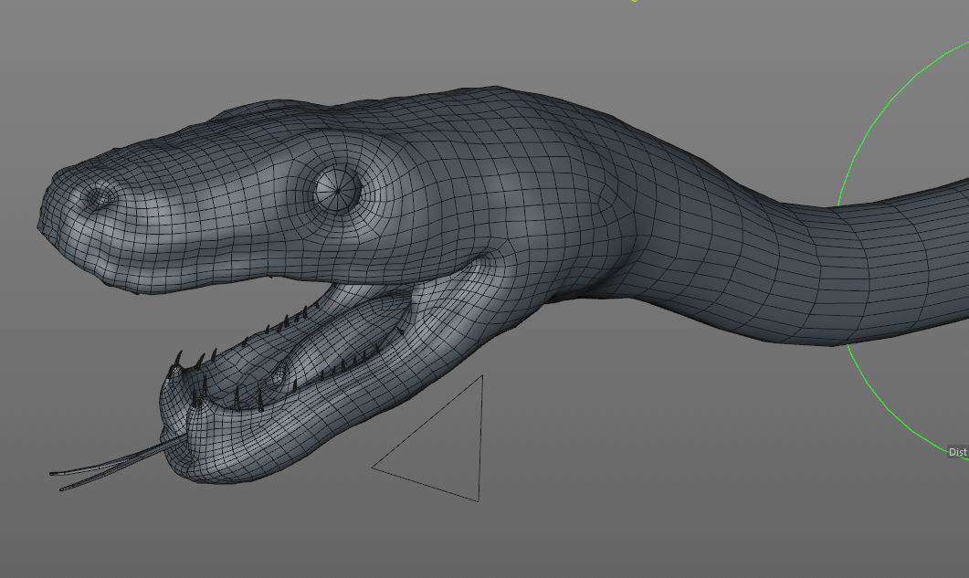 Green Boa Low-poly 3D model_12