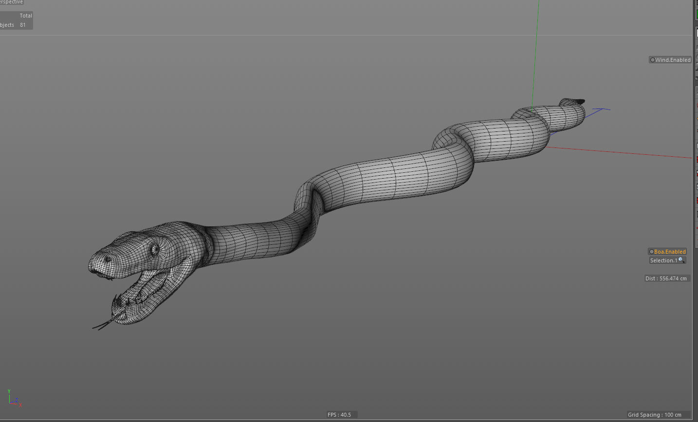 Green Boa Low-poly 3D model_8