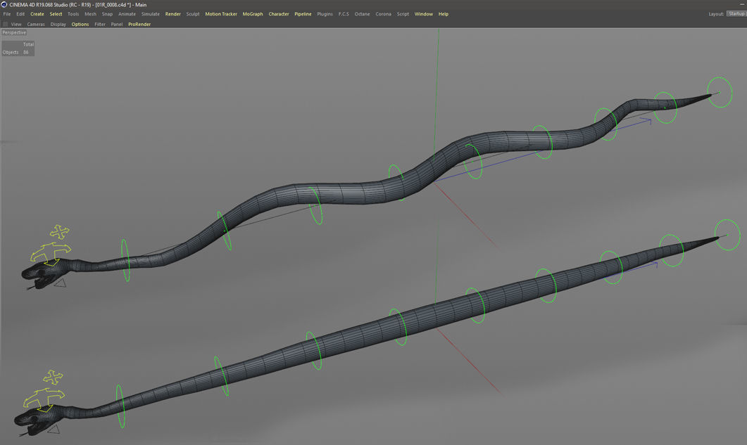 Green Boa Low-poly 3D model_11