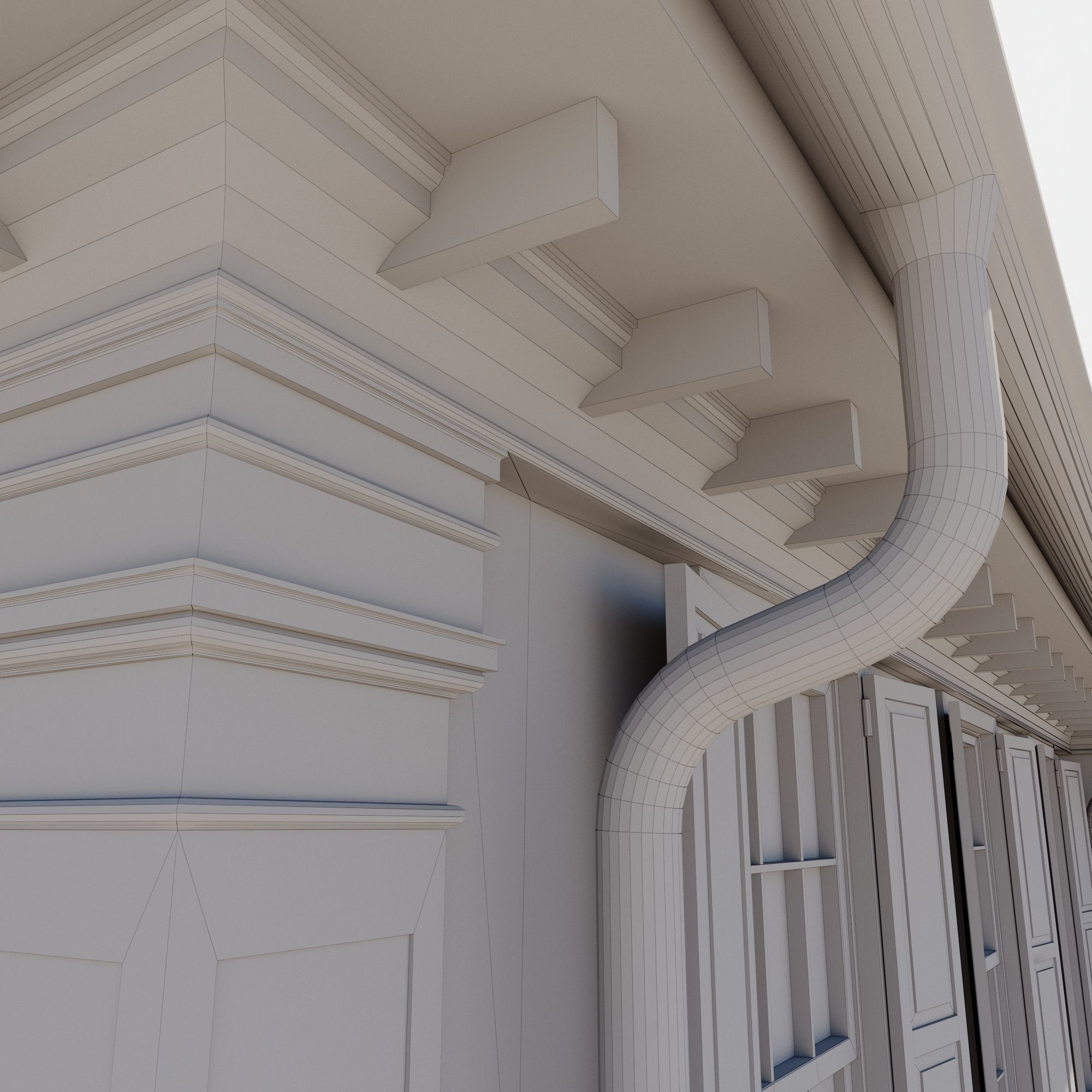 Build004 house Low-poly 3D model_2