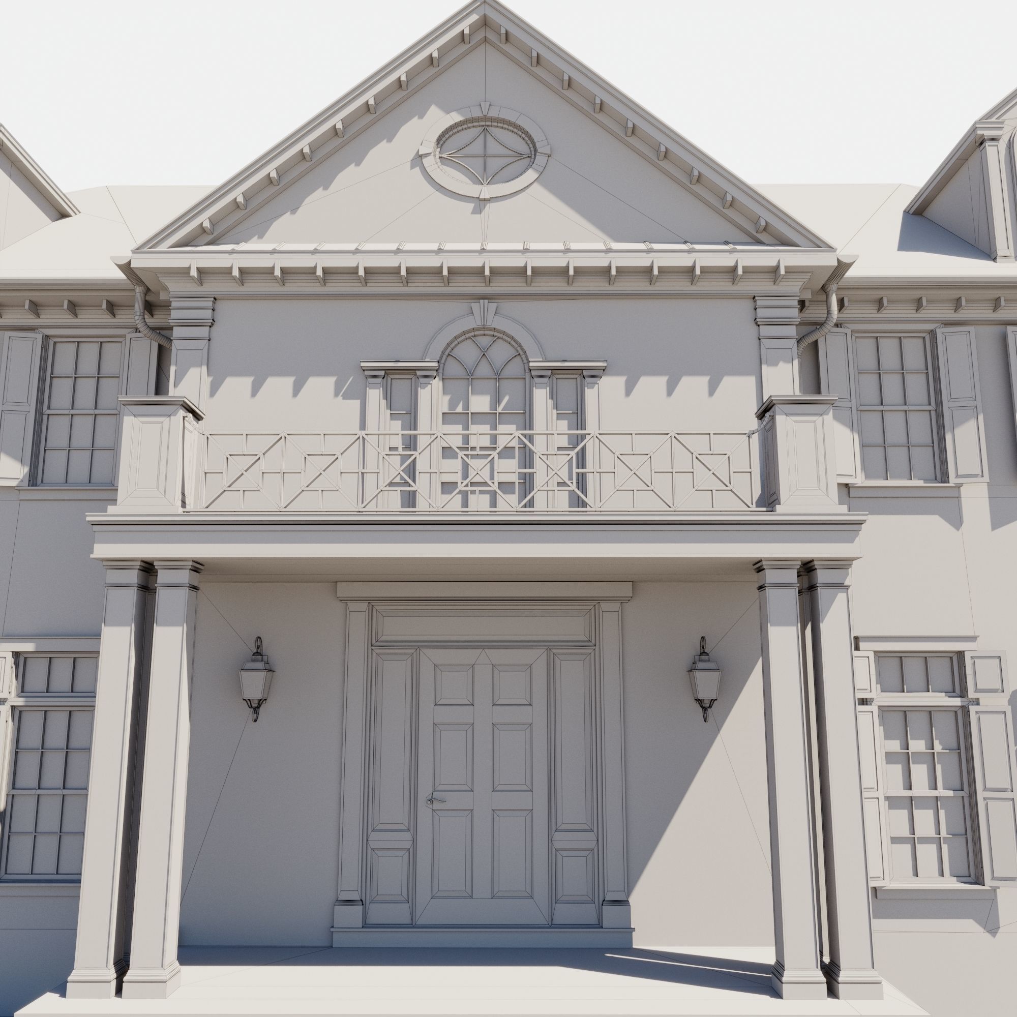 Build004 house Low-poly 3D model_3