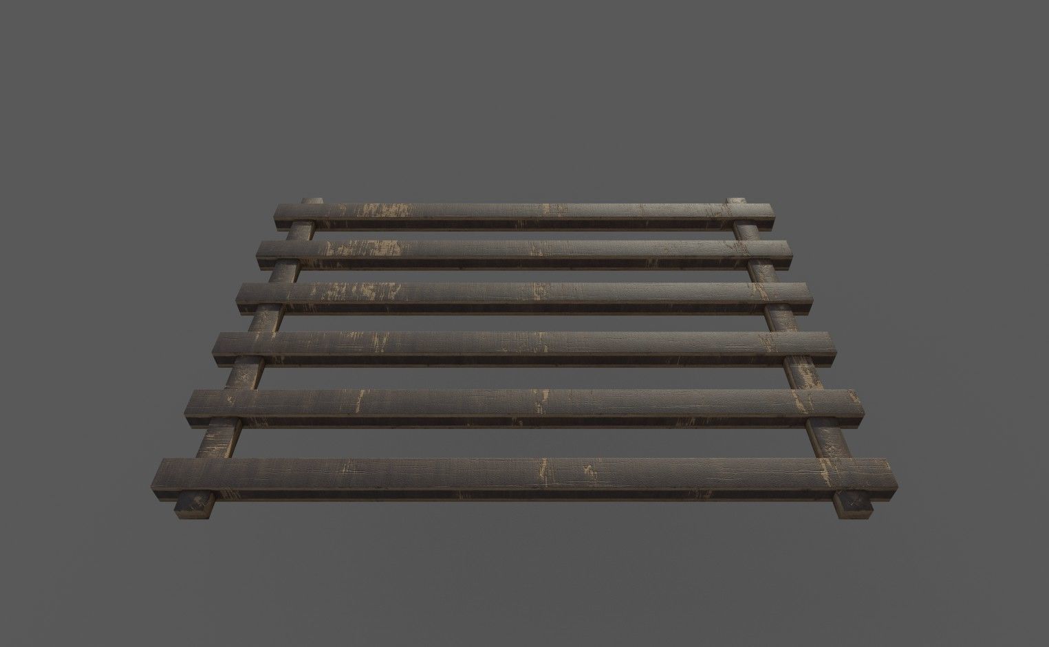 Rail Wood Low-poly 3D model_1