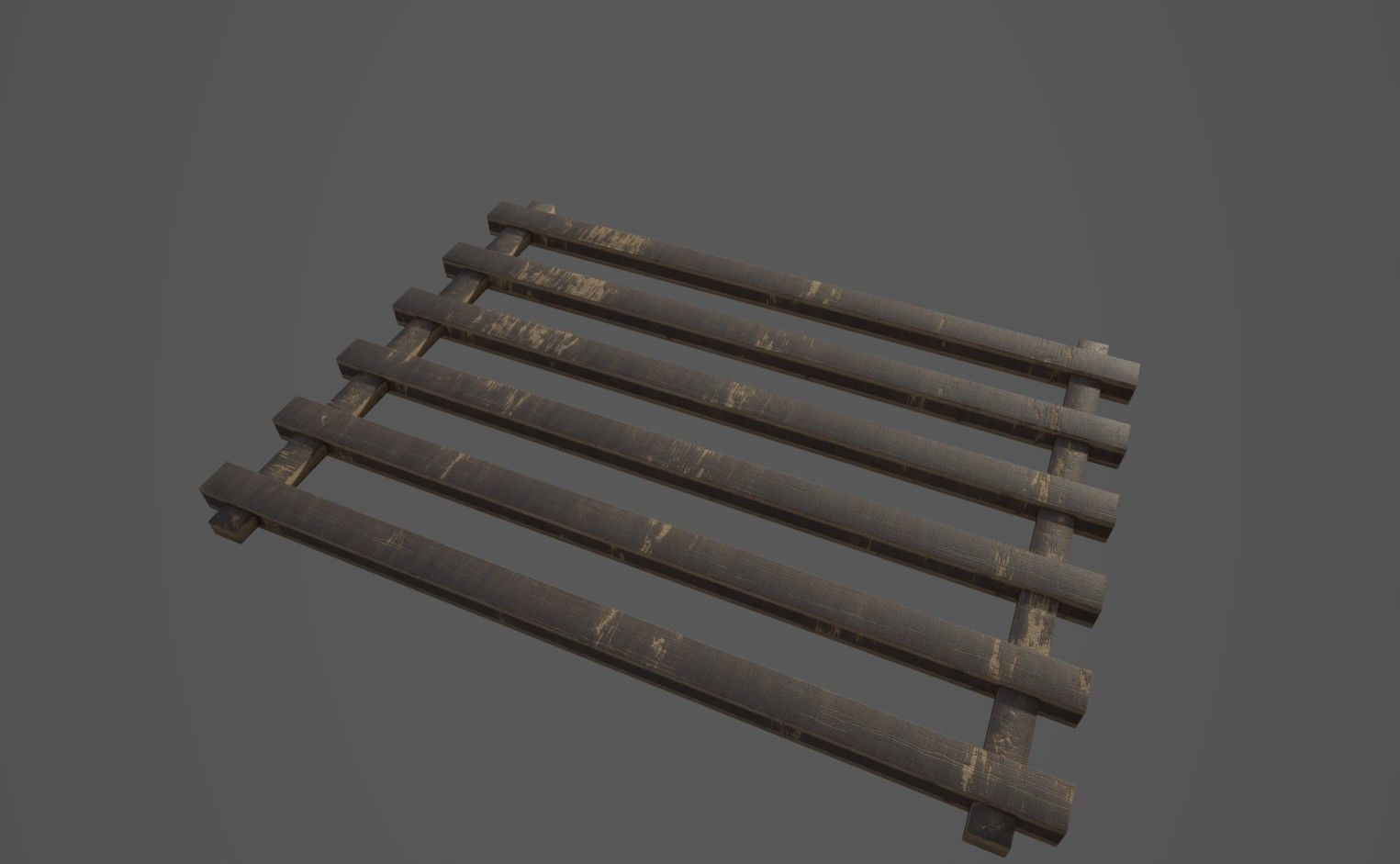 Rail Wood Low-poly 3D model_2