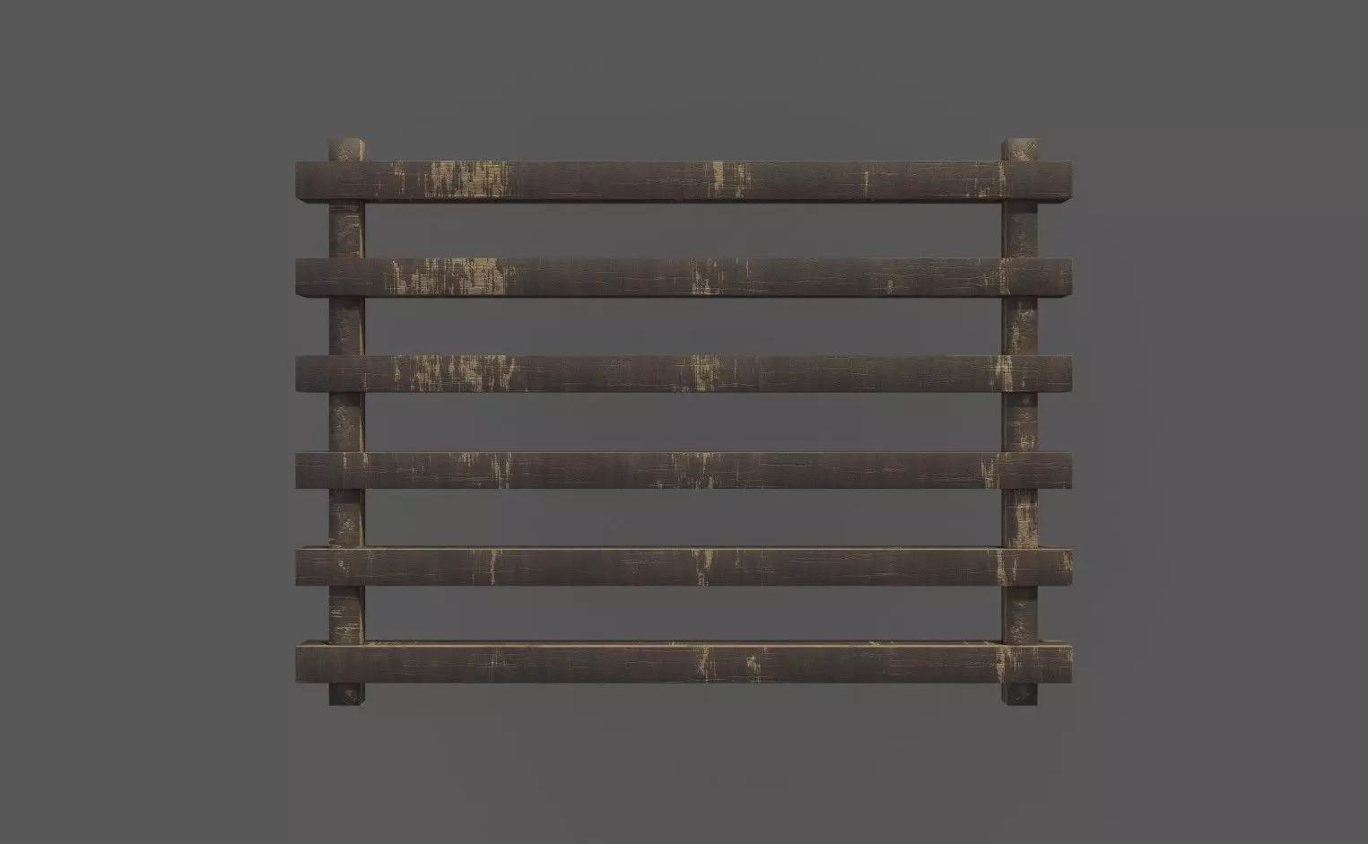 Rail Wood Low-poly 3D model_0