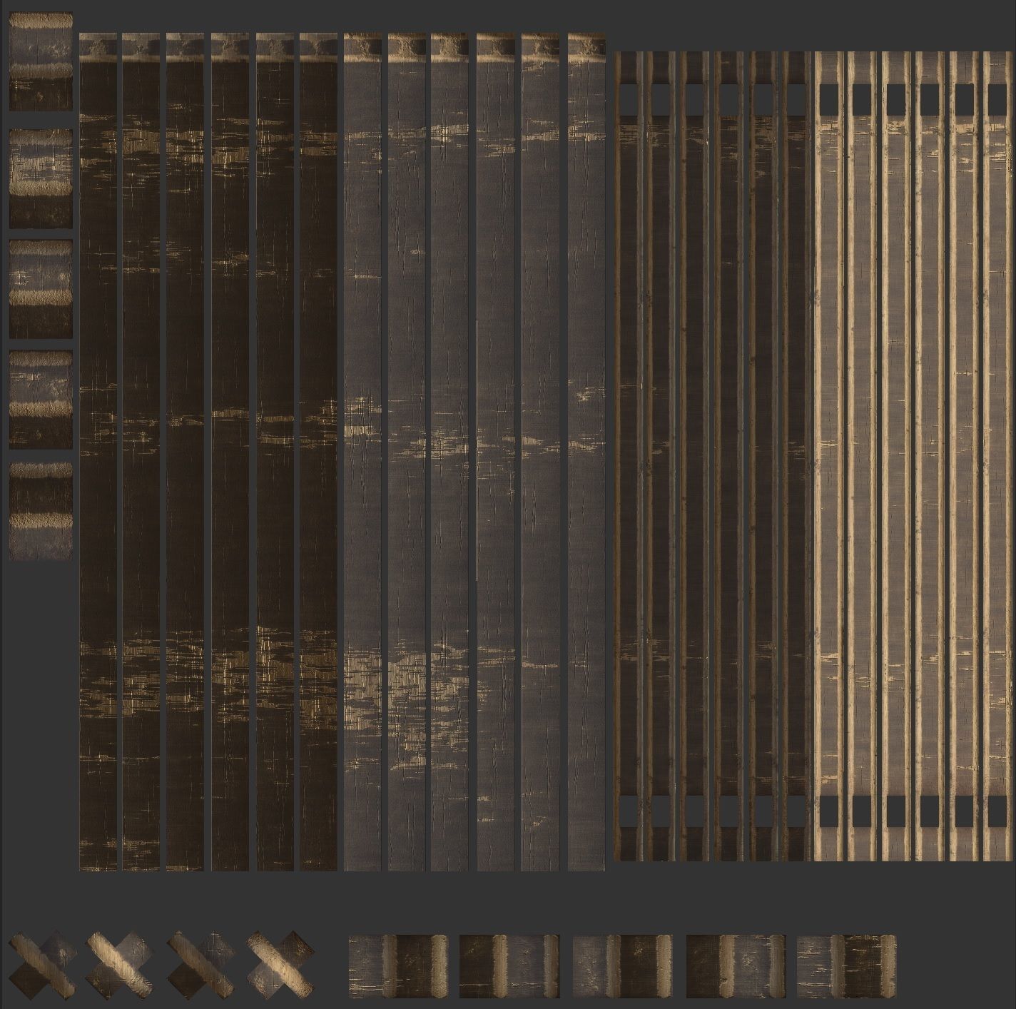 Rail Wood Low-poly 3D model_3