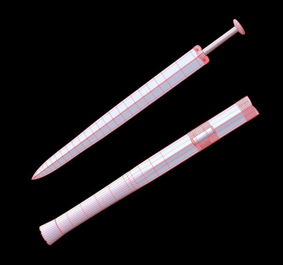 Ancient Chinese Sword Free low-poly 3D model_8