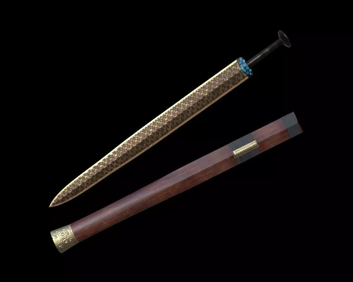 Ancient Chinese Sword Free low-poly 3D model_0