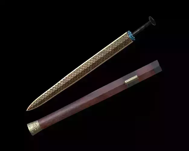 Ancient Chinese Sword Free low-poly 3D model