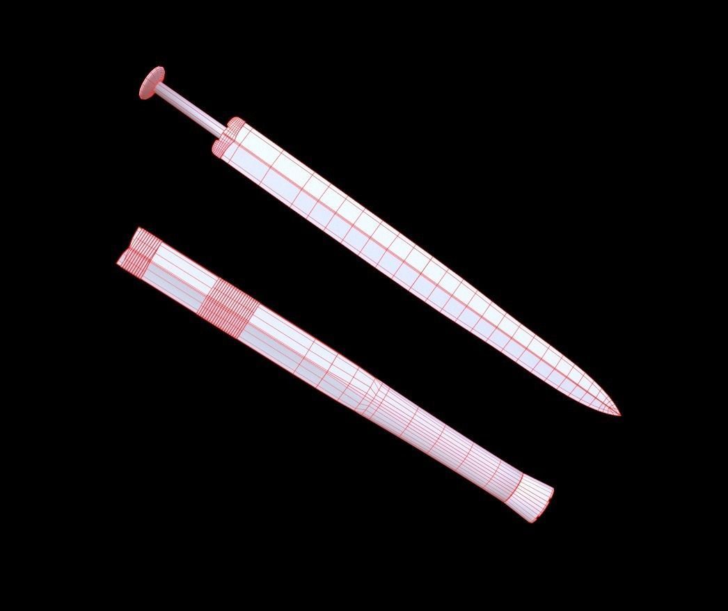 Ancient Chinese Sword Free low-poly 3D model_9