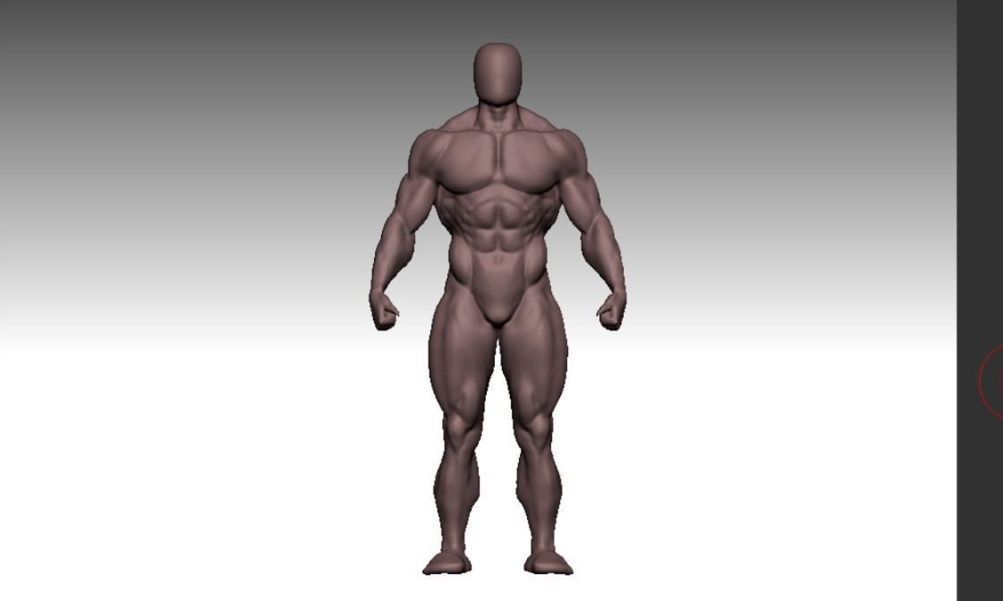 bodybuilder human body Low-poly 3D model_6