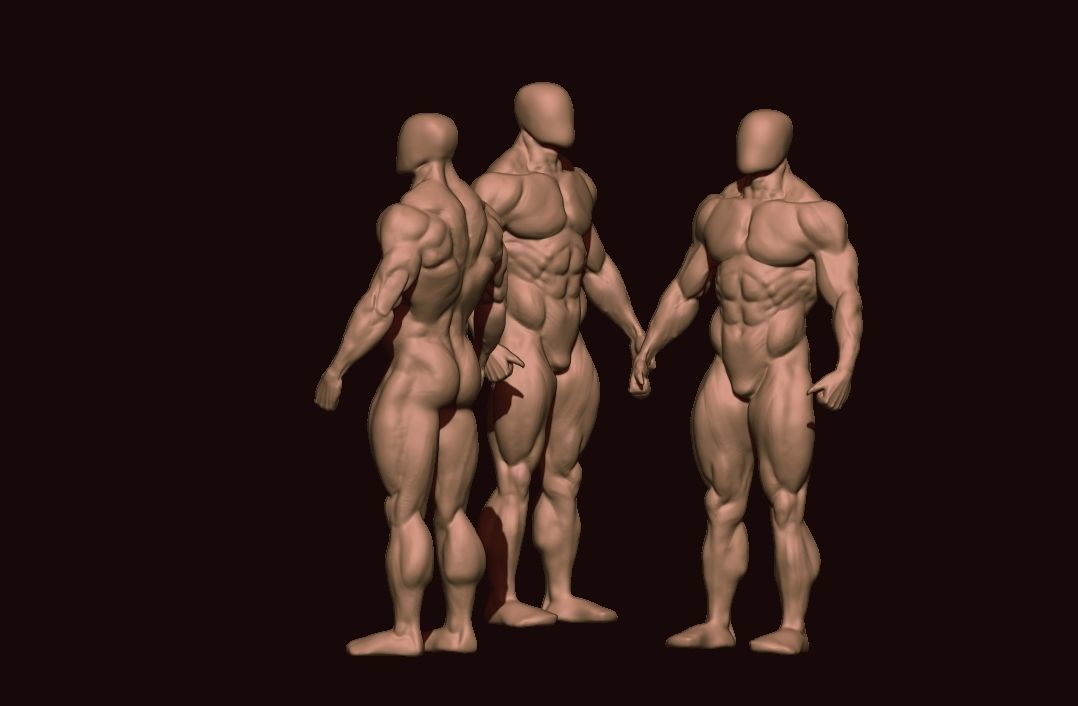 bodybuilder human body Low-poly 3D model_36