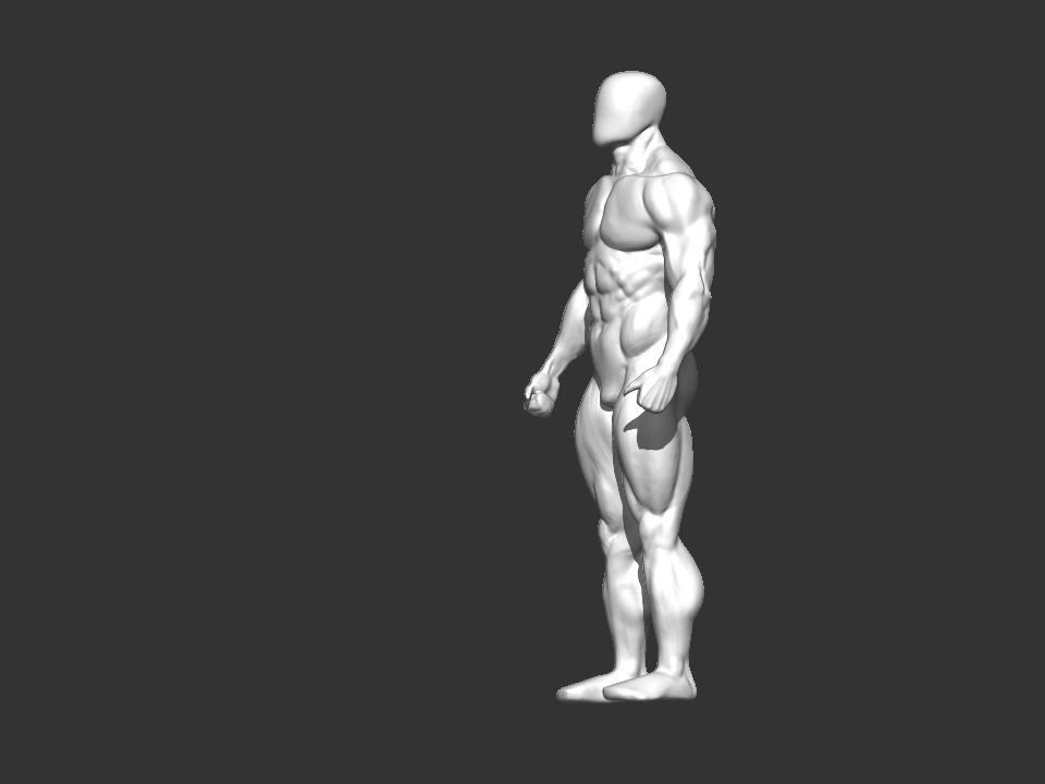 bodybuilder human body Low-poly 3D model_27