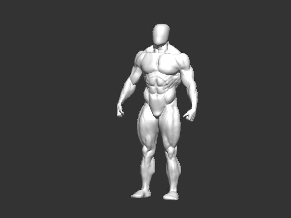 bodybuilder human body Low-poly 3D model_28