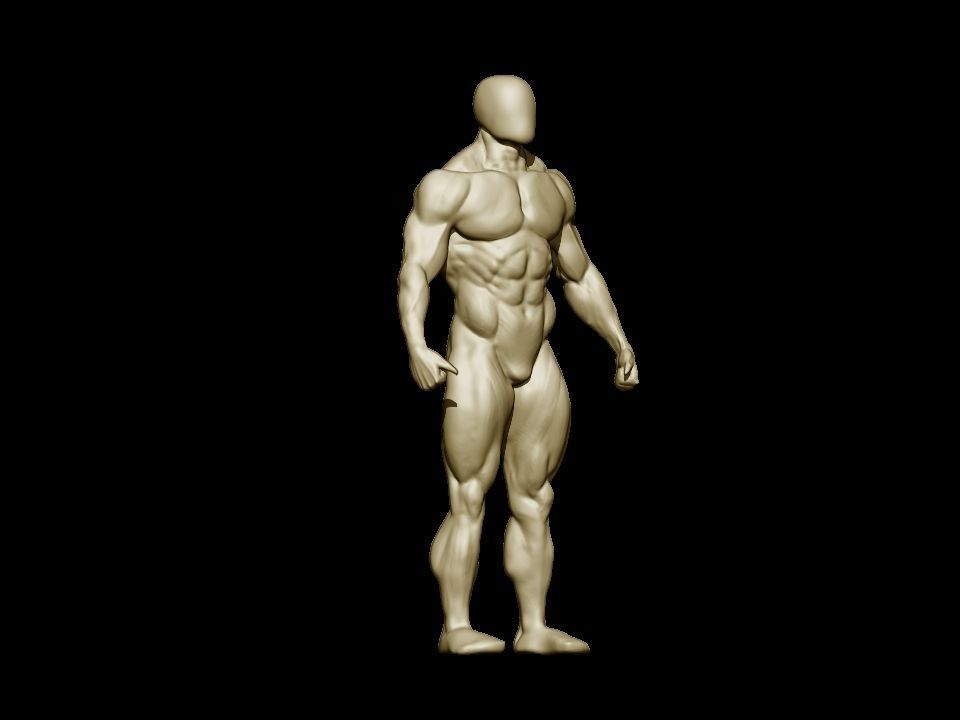 bodybuilder human body Low-poly 3D model_24