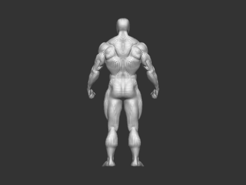bodybuilder human body Low-poly 3D model_23