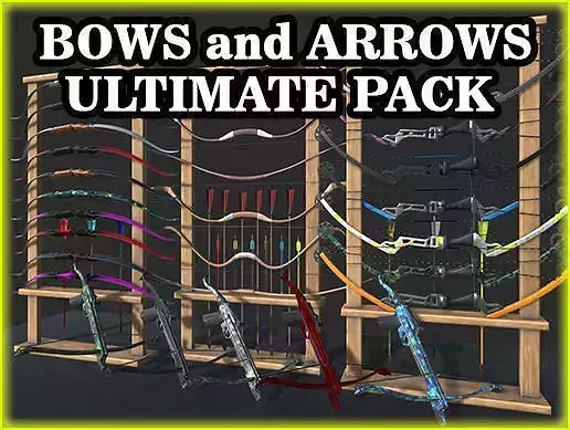 Ultimate Bows and Arrows Vol1 Low-poly 3D model