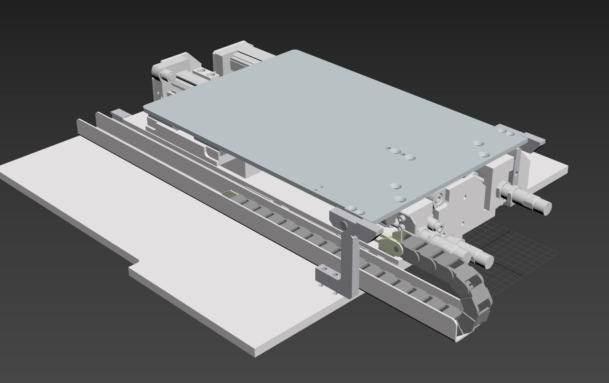 Double stroke cylinder slide rail module 3D model_1