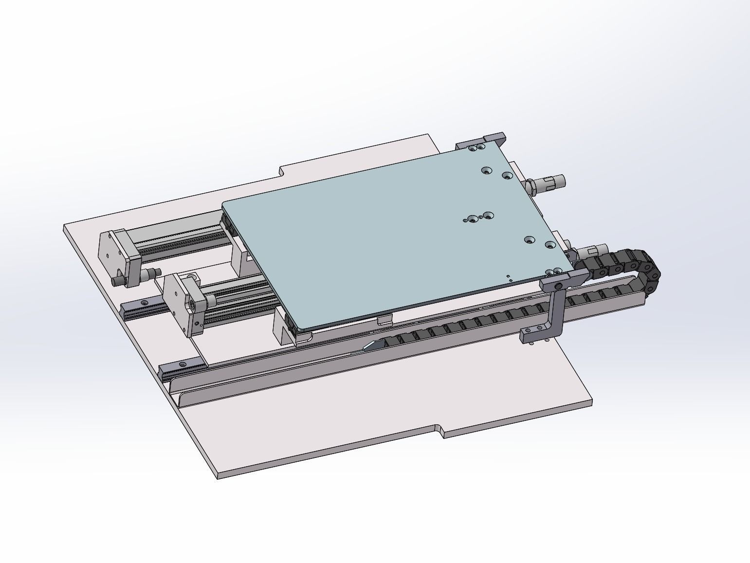 Double stroke cylinder slide rail module 3D model_5