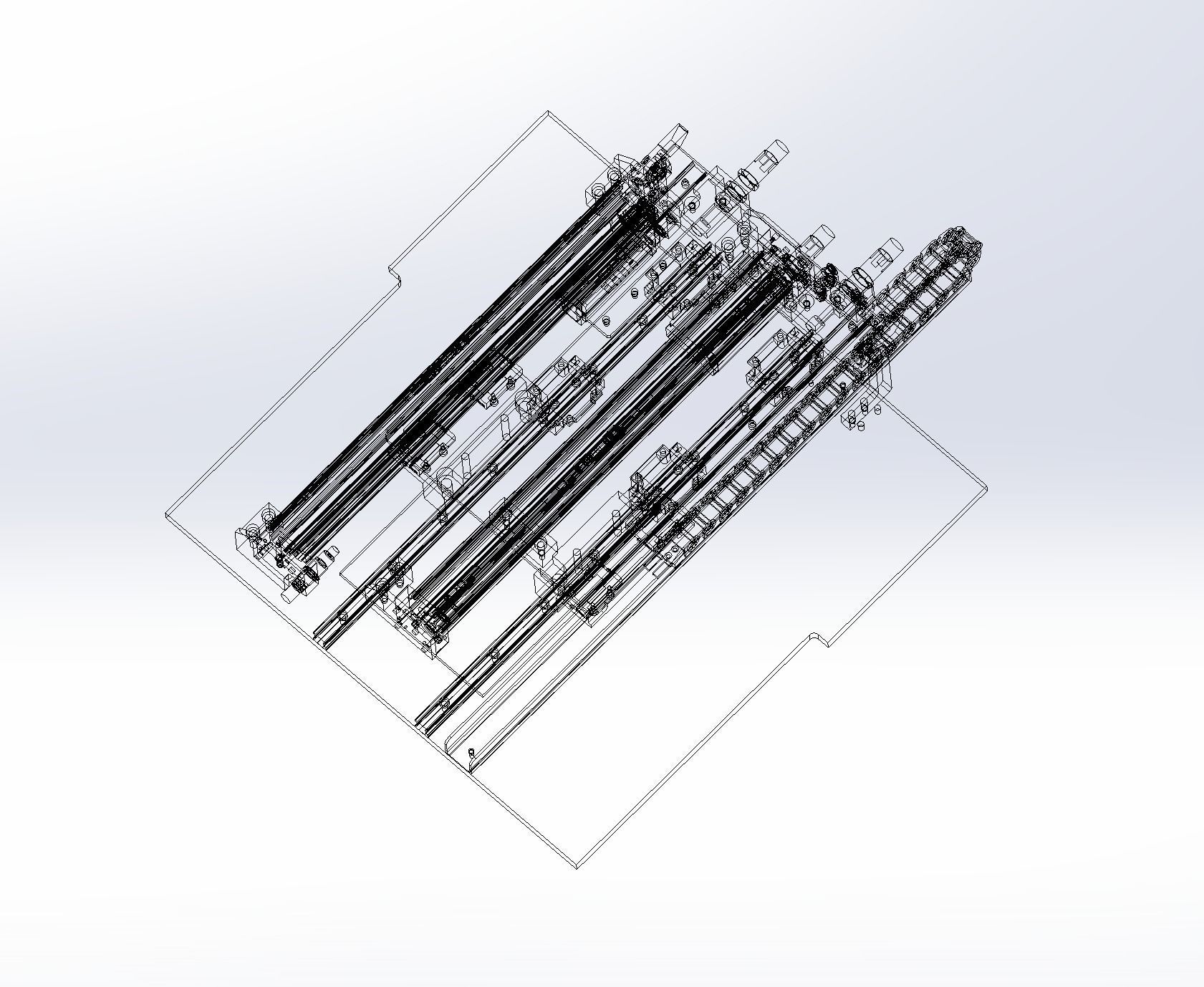 Double stroke cylinder slide rail module 3D model_7