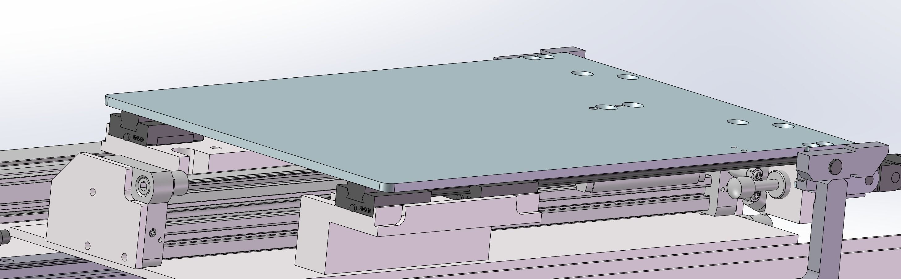 Double stroke cylinder slide rail module 3D model_4