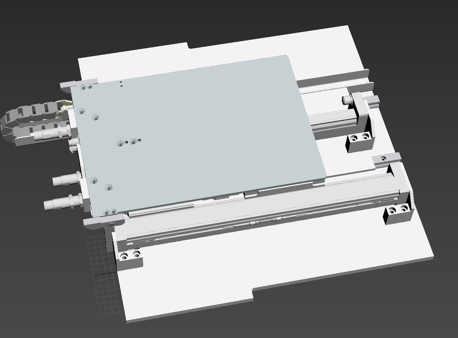 Double stroke cylinder slide rail module 3D model_3