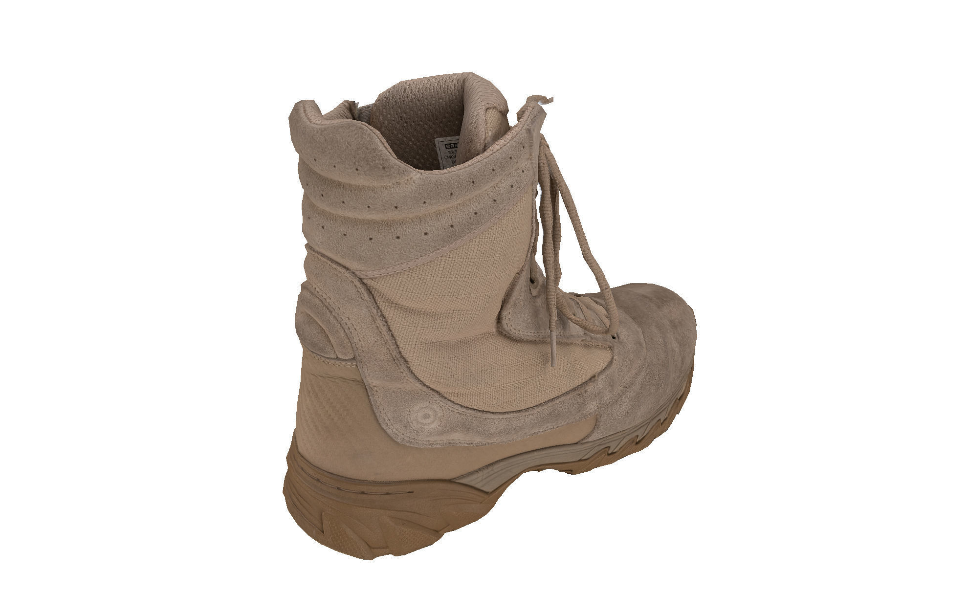 Military boot Low-poly 3D model_3